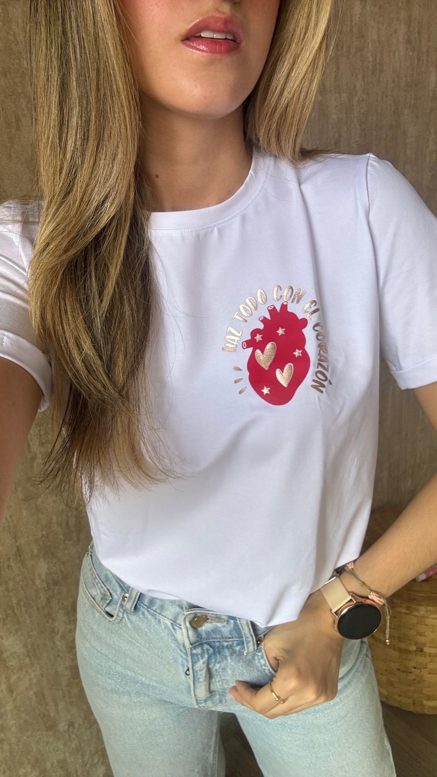 CAMISETA HAZ TODO CON EL CORAZON